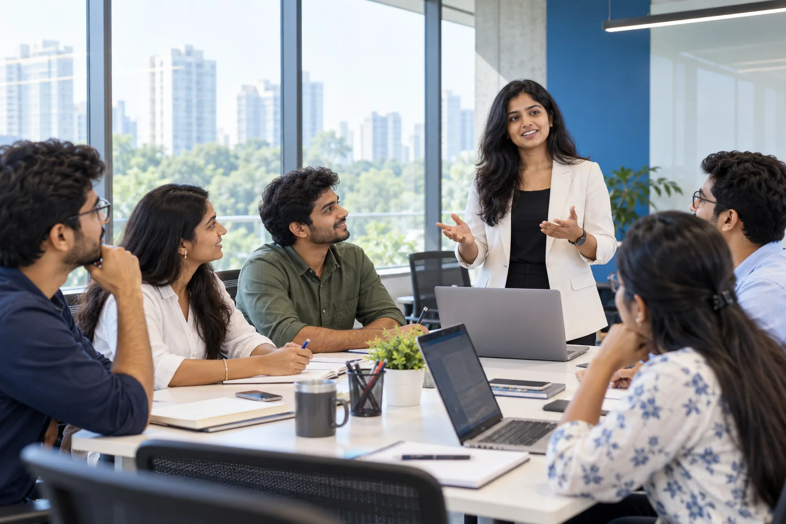 Professionals connecting at a workshop